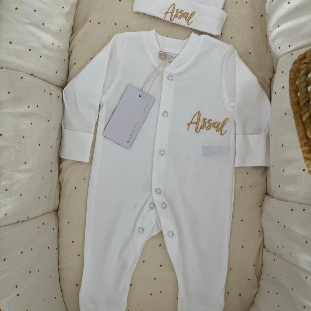 BONNET DE NAISSANCE + MOUFLES EN COTON – Image 2