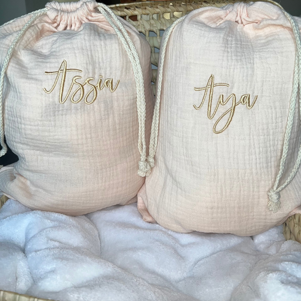 SAC POCHON EN GAZE DE COTON – Image 2