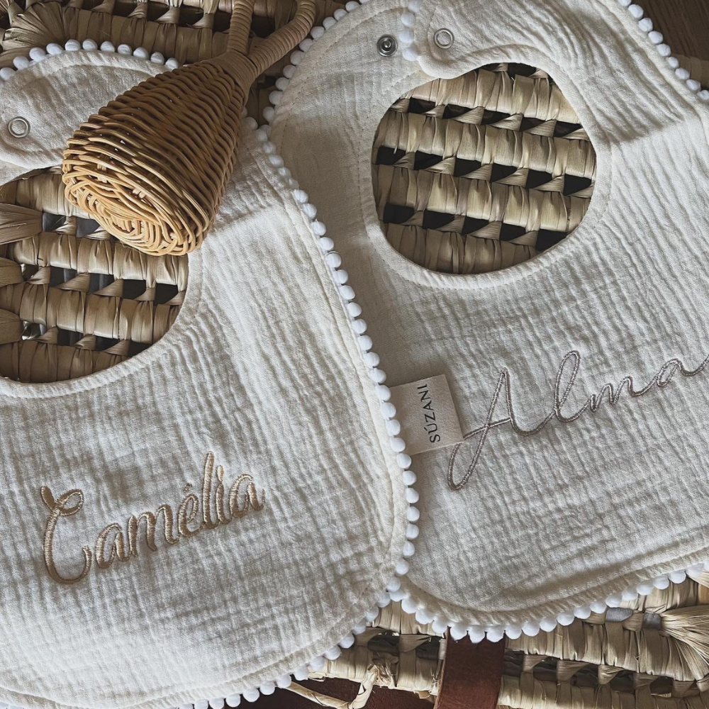 BAVOIR EN GAZE DE COTON BIOLOGIQUE – Image 2